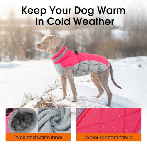 Image of Lelepet Dog Coat Warm Dog Winter Coat Waterproof Dogs Jacket with Harness