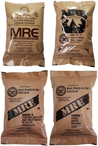 ULTIMATE MRE, Pack Date Printed on Every Meal - Inspection of 2024 or newer - Meal-Ready-To-Eat. Inspected Certified by Western Frontier. Genuine Mil Surplus. (4-Pack)