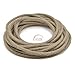 HESSION 32.8ft 18/2 Round Electric Rope Light Cord, Antique Industrial Electrical wire,Natural Hemp Rope Covered Wire Vintage Style Lamp Cord strands UL listed