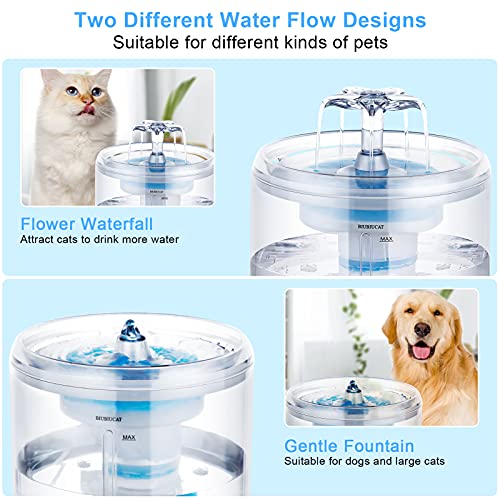 Biubiucat Cat Water Fountain Transparent - 88oz/2.6L Large Capacity Automatic Dog Water Dispenser Whisper-Quiet Pet… - Image 5