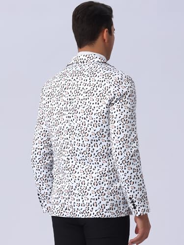 Lars Amadeus Animal Printed Blazers for Men's Peak Lapel One Button Slim Fit Party Tuxedo Sports Coats3