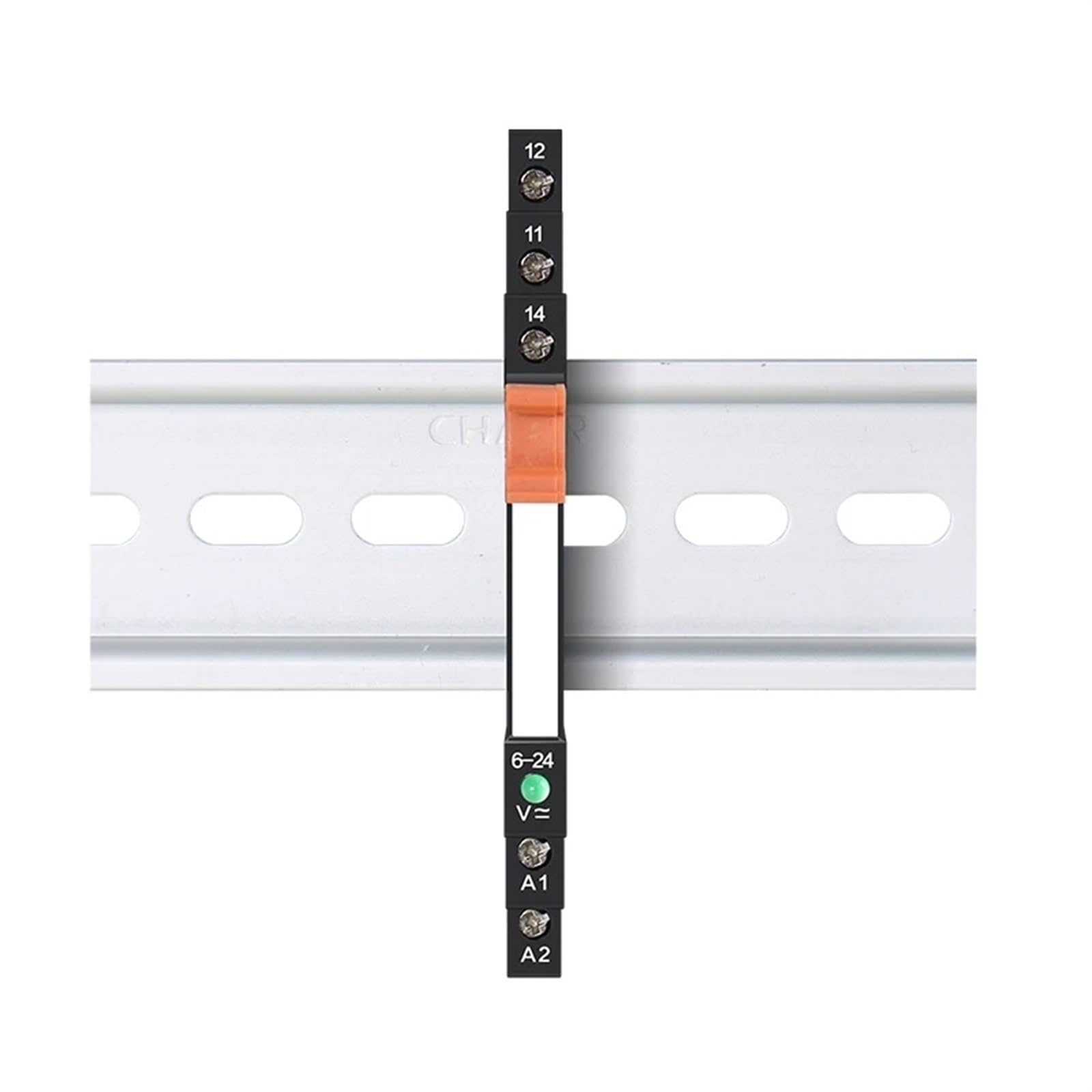 Cienki przekaźnik na szynę DIN 6,2 mm 6 A 1NO1NC 12 V przekaźnik 24 V 48 V 110 V 230 V 1 szt. (czarny 48 VACDC)