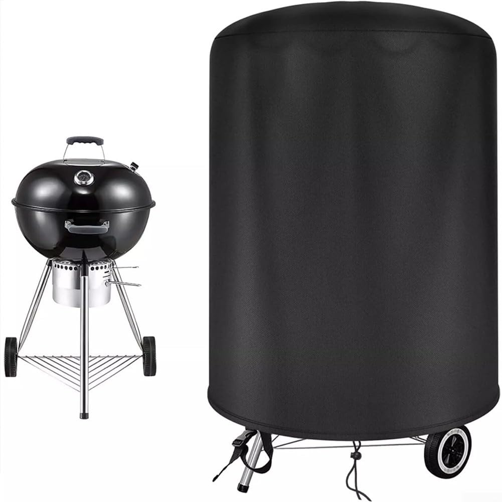 CYRENT Kettle BBQ Cover Waterproof Heavy Duty 210D Oxford Cloth with PVC Lining for Outdoor Grills Rain Dust Debris Protection(diameter 58CM* 77CM)