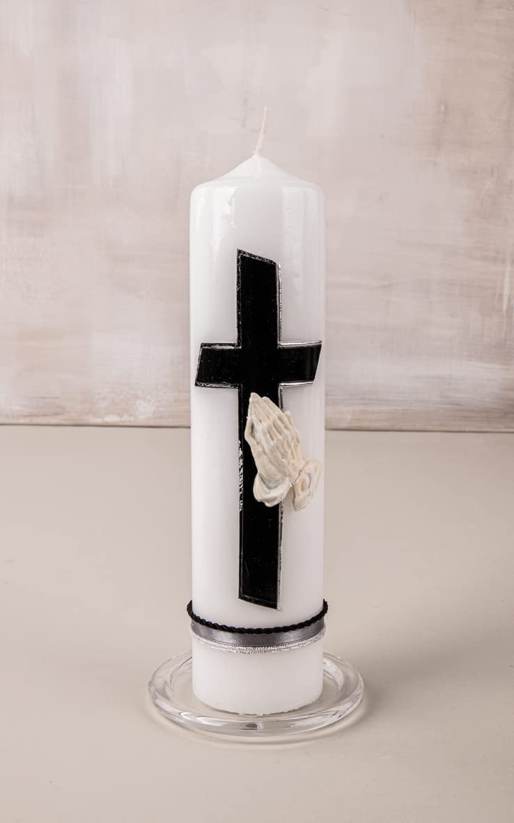 Rayher Praying Hands Wax Decoration for Baptism, First Communion and Confirmation. Prayer Themed Design, Wax Embellishment for Candle Making, 3.8x5.5cm, 31638104