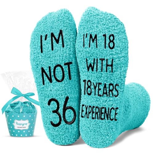 HAPPYPOP Birthday Gifts for Women Men - Best Gifts for 30s Socks for 40 Year Old 31 32 33 34 35 36 37 38 39 Years