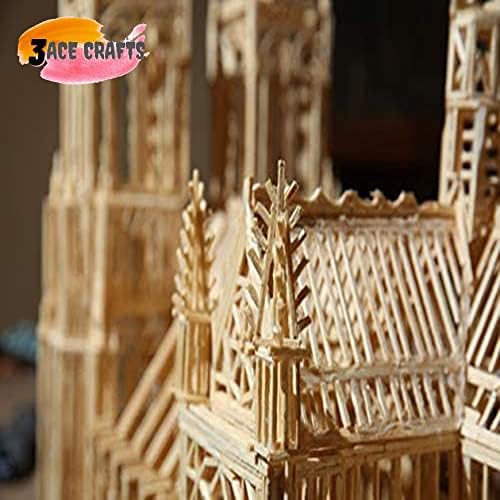 3 Ace Crafts 500 Bulk Pack of Natural Wooden Matchsticks Headless for Craft Modelling, Wooden Matches for Model Making, Sculpture, Match Splints, School Craft Activity, Wooden Craft Sticks, Projects