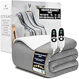 Get Trend Coperta Riscaldante Elettrica King 230x265 cm, Plaid in Pile Sherpa, 9 Livelli, ...