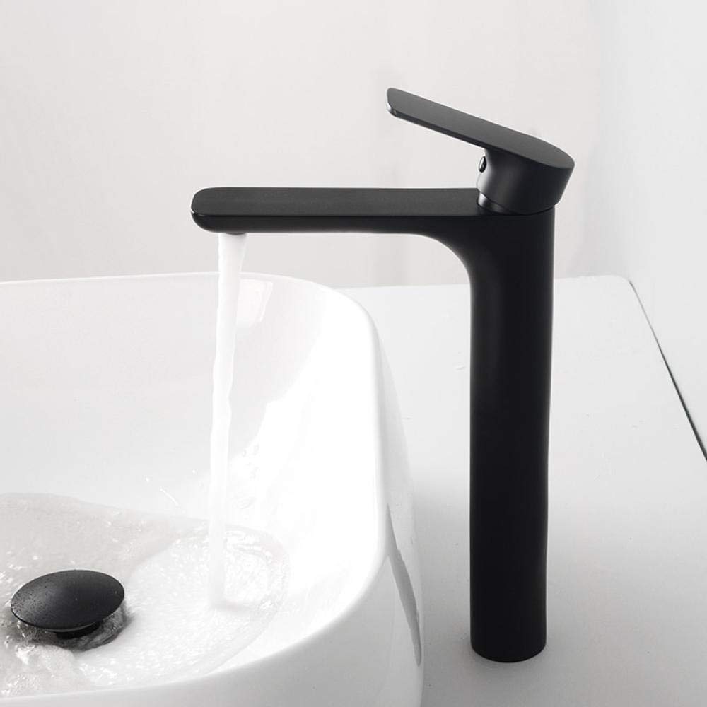 Mitigeur de lavabo haut noir et or brossé luxe pour salle de bains chic