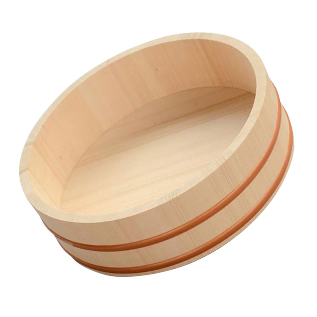 Mikinona Seau à Sushis Japonerie Rond en Bois et Cuivre, Grosse Capacité