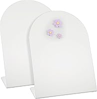 2-Pack 11x8 Inch White Magnetic Bulletin Boards with 6 Purple Flower Magnets - Metal Memo Display for Kitchen Office Home Organization