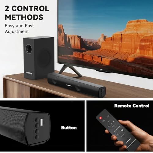 Home Theater Sound Bar Subwoofer, Sound Bar Bluetooth Surround Speakers, TV Speakers Sound Bars Bluetooth Hdmi(ARC) Optical Coaxial AUX USB 2.1ch Home Audio Sound System TV PC Wall MountS, Black by Fansbe Smart - Image 6