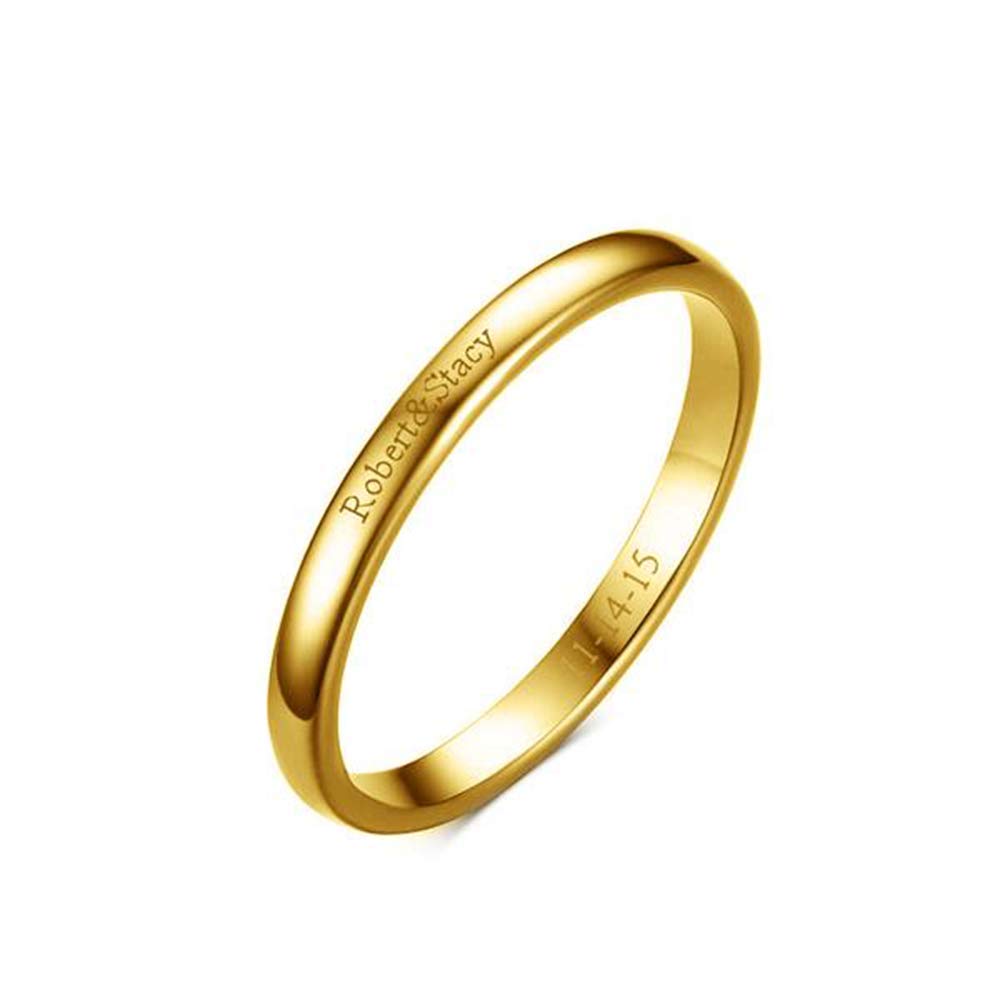 LONAGO 925 Sterling Silber Personalisierte Namensring Einfache Gravur Name und Datum Band Ring Schmuck
