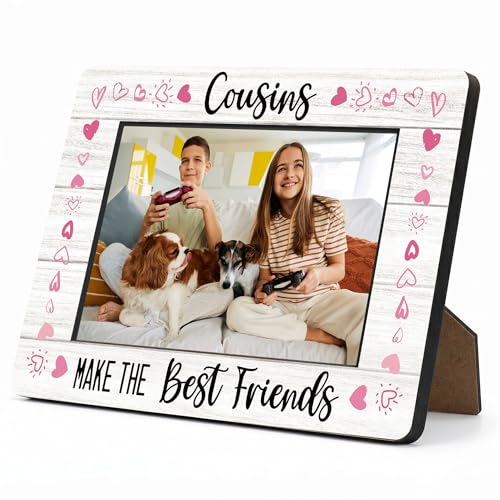 Jinhaichen Cousin Picture Frame Gifts from Cousins Sibling Long Distance Relationship Cousins Maid of Honor Bridesmaid Cousin in Law 4x6 Horizontal Photo for Tabletop Display