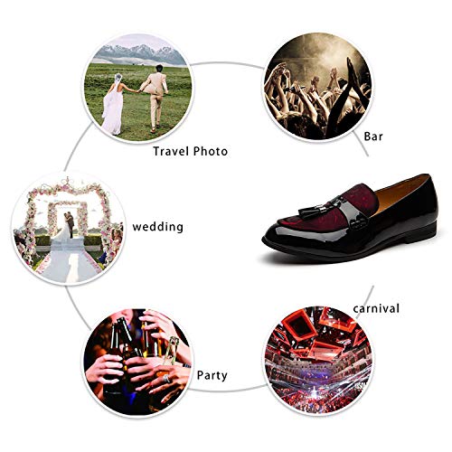 Jitai Men's Leather Shoes Pattern Printing Men's Dress Loafer Shoes Slip-On Casual Loafer Smoking Slipper, Black/04, 13 Us #TOP4