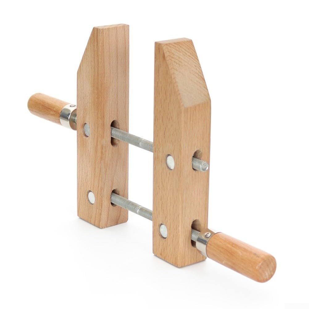 Abrazadera F ajustada a mano de madera para carpintería, clip de madera con presión uniforme para fijación de tablones, herramienta manual de color natural para proyectos de bricolaje