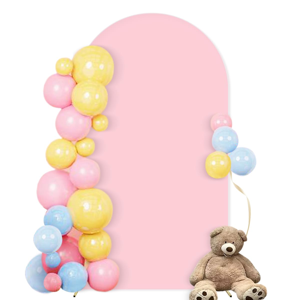 Socomi Pink Wedding Arch Backdrop Cover Spandex 5FT Fitted Stretchy Chiara Arches Stand Covers for Birthday Party Bridal Baby Shower Ceremony Banquet
