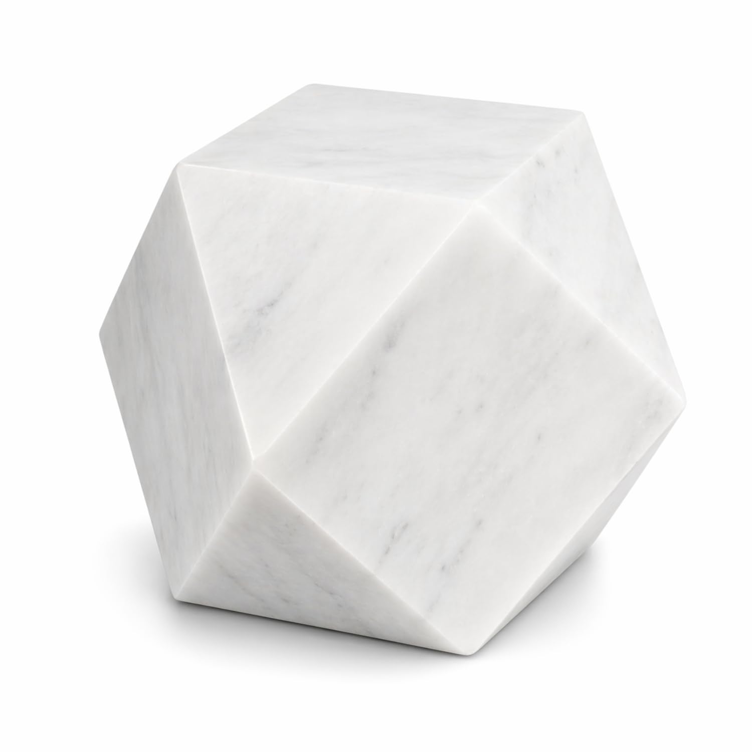 12,1 cm Diamant-Buchstütze – natürlicher Himalaya-Marmor – moderne, schwere dekorative Buchstütze aus Stein (weiß)