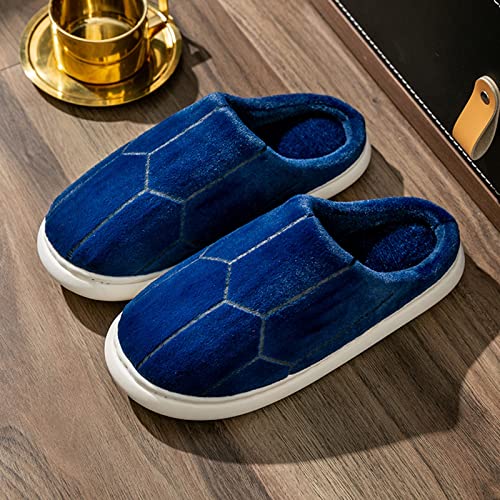 Yuhaotin Couple Men's Winter Indoor Home Plus Velvet Warm Thick Bottom Non Slip Cotton Slippers Mens House Slippers Memory Foam Navy #TOP1