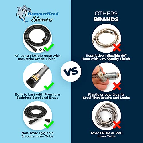 All Metal Shower Hose Attachment For Shower Head – Matte Black - Shower Hose Extra Long - 72 Inch Handheld Shower Hose – Universal Shower Hose Replacement Part For Hand Held Shower Hose #TOP1