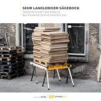 STRONGBOLD Klappbock H400 2er-Set, höhenverstellbar mit 1.000 kg Tragkraft (im Paar), langlebige multifunktionale Arbeitsböcke für Metall und Brennholz, mit Werkbankfunktion und kompaktem Design – Ansicht 4
