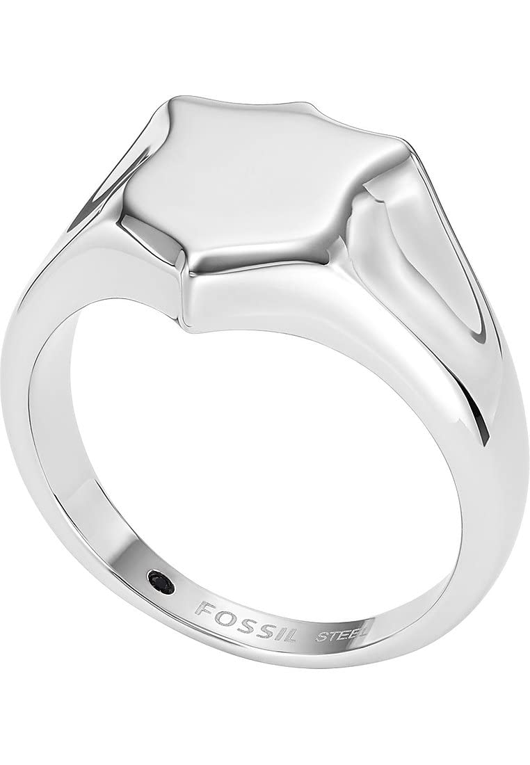 Fossil Ring Für Männer Heritage, Länge: 11.7mm, Breite: 9.8mm Silberner Edelstahlring, JF04347040