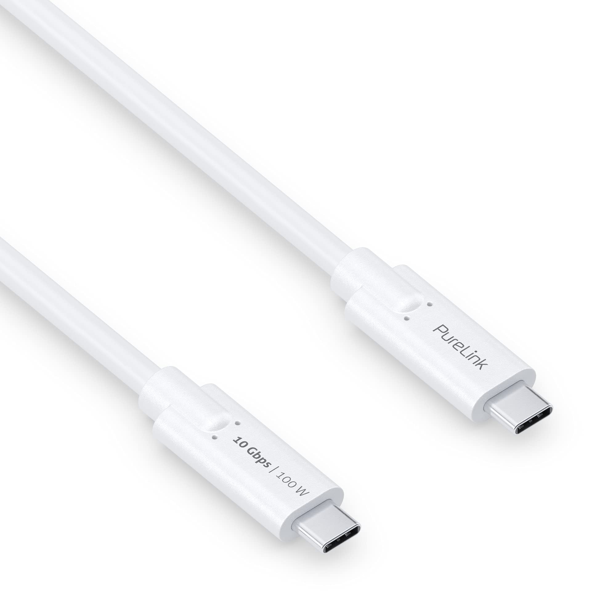 PureLink cavo da USB-C a USB-C, USB 3.1 Gen 2 con trasferimento dati 10 GB/s, bianco, 0,50 m