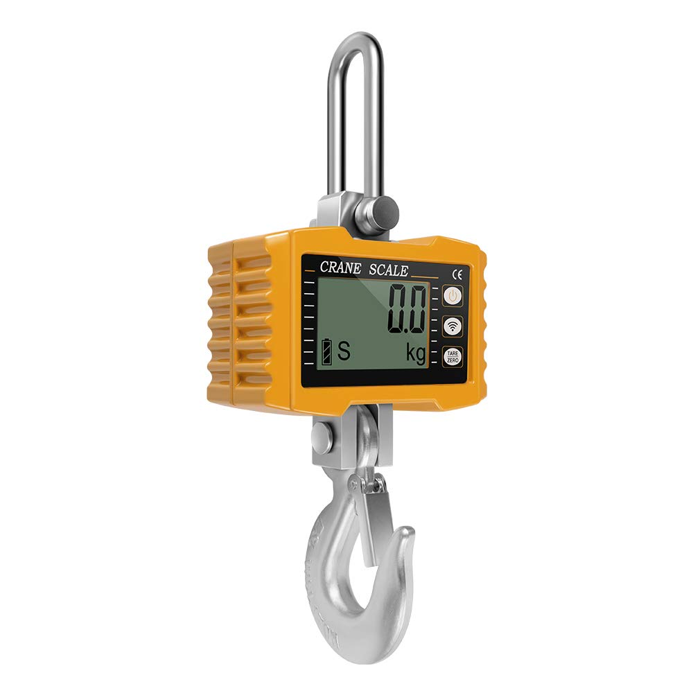 KKTECT Industrial Pesado Escala Colgante 1000KG (2200 LBS) Alta precisión de Balanza industrial para colgar, Escala de grúa digital Pantalla LCD con control remoto