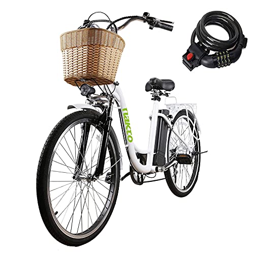 Electric Bike for Adults 350W 26'' NAKTO Camel Electric Bicycle Assisted Bicycle for Female Men with Removable Large Capacity Lithium Battery and Charger.