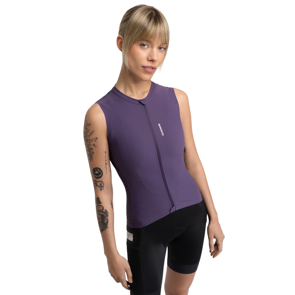 SIROKO Maillot de Gravel sin Mangas Ciclismo GM4 Strata Aubergine Morado