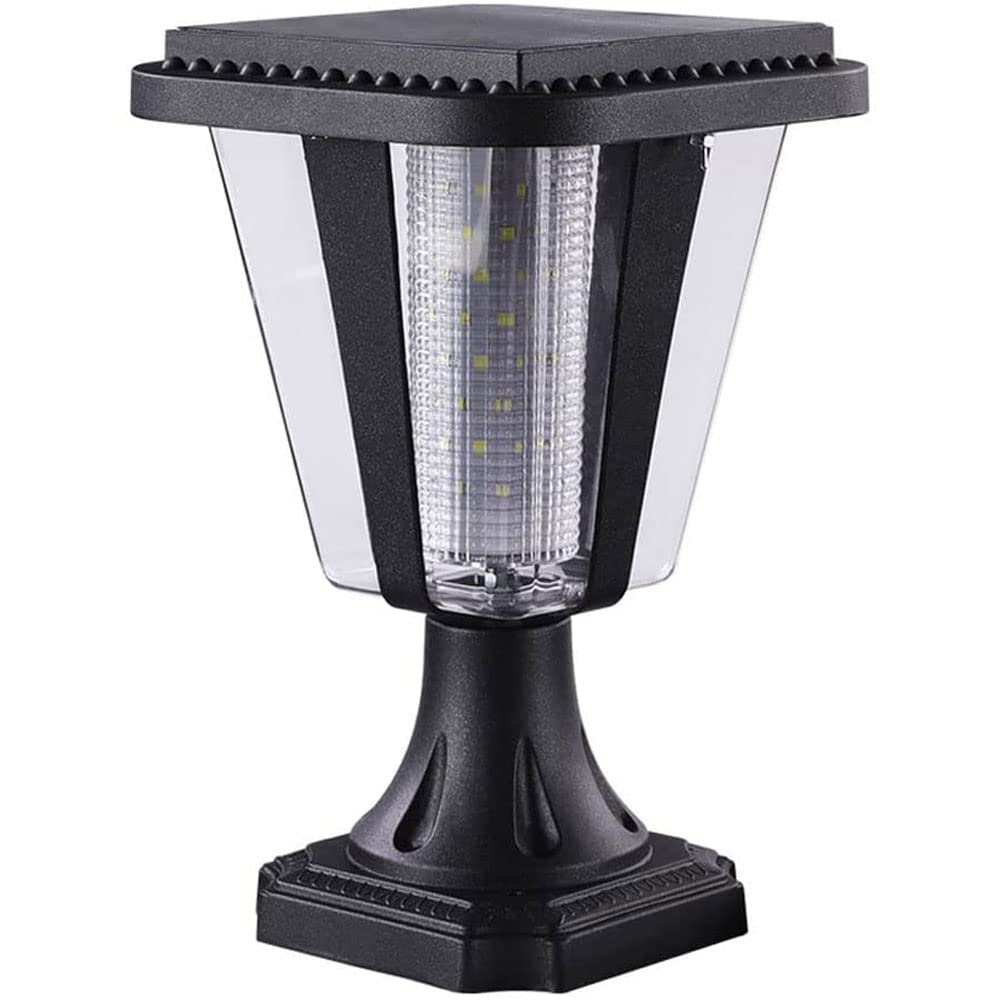 Solar 3W zewnętrzne światła słupkowe LED, 2-kolorowe światło zewnętrzne słupkowe, czarne aluminiowe oświetlenie ogrodowe zasilane energią słoneczną, patio, słupek ogrodzeniowy (7,8 cala)