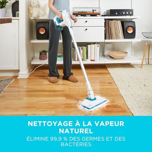 BLACK+DECKER Balai Vapeur Professionnel pour Toutes les Milieux de Vie, grand Nettoyage Éfficace, Multifonctionnel avec 