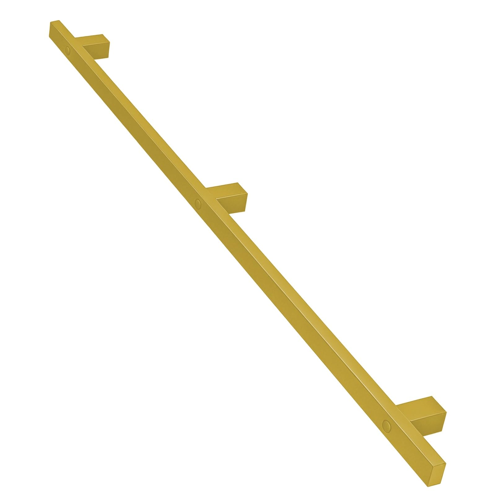 Drsyffsup One Color Gold Stair Handrail Support Rod Kit, Metal Wrought Iron Square Pipe Staircase Railing, Wall Mount Indoor And Outdoor Non-Slip Step Corridor Safety Banister Hand Rail(13.1Ft/400Cm)