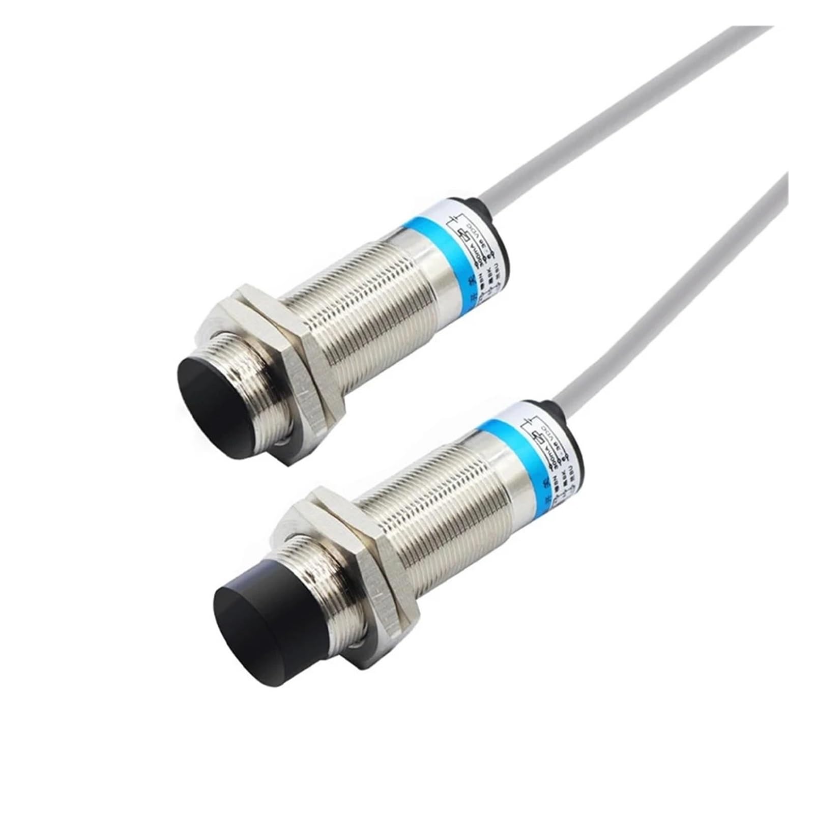 PXQCHAVLN M20 LJ20A3 Inductive Proximity Sensor Switch NO/NC/1NO1NC DC6~36V/AC110-220V 200mA 5/8MM Sensing Distance(LJ20A3-5-Z,NPN Output)