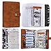 Dossier budgétaire A6 avec 12 enveloppes , organisateur d'argent en cuir PU pour de l'argent, livre budgétaire marron avec 12 feuilles budgétaires, dossier enveloppe, dossier épargne