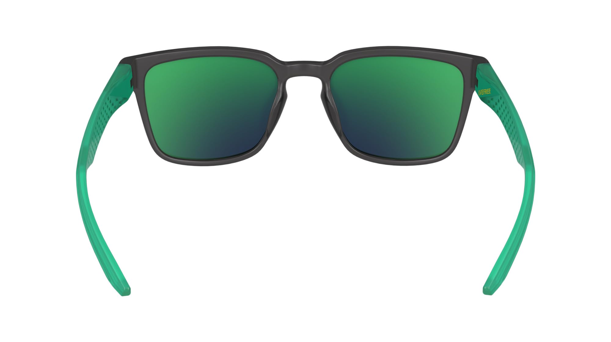 Nike Nike Livefree Iconic N Iu4882x Quadratische Sonnenbrille für Herren, Mattschwarz/Grün verspiegelt, One Size