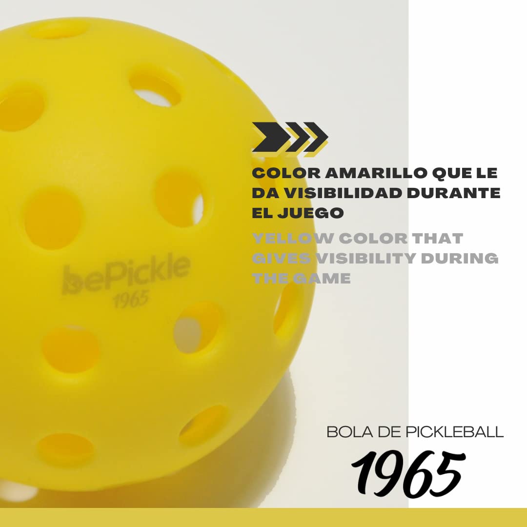 Bolas de Pickleball 40 Agujeros. Packs de 6 Unidades. Pelotas de Pickleball para Uso Exterior.