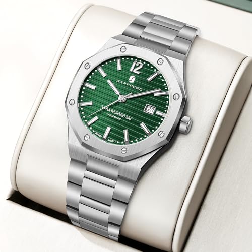 Image of BY BENYAR SAPPHERO Watches for Men 100M Waterproof Chronograph Mens Watch Analog Quartz Movement Wrist Watch Stainless Steel&Leather Strap