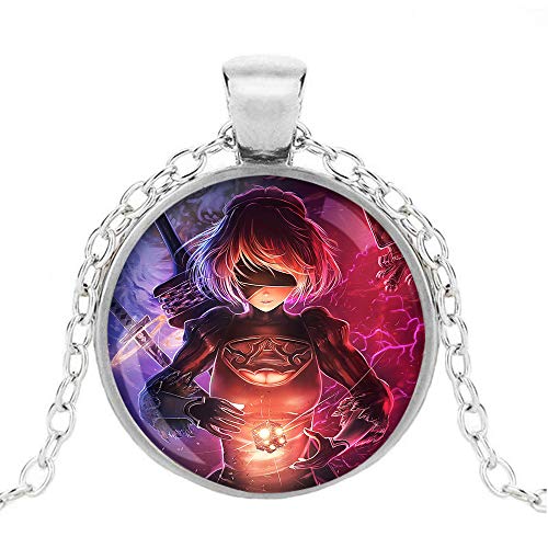 Haililais Nier:Automata Refrescante patrón Exquisito Colgante Collar de la Gema Tiempo luz Pendiente Personalizado Unisex del Collar (Color : A02, Size : OneSize)