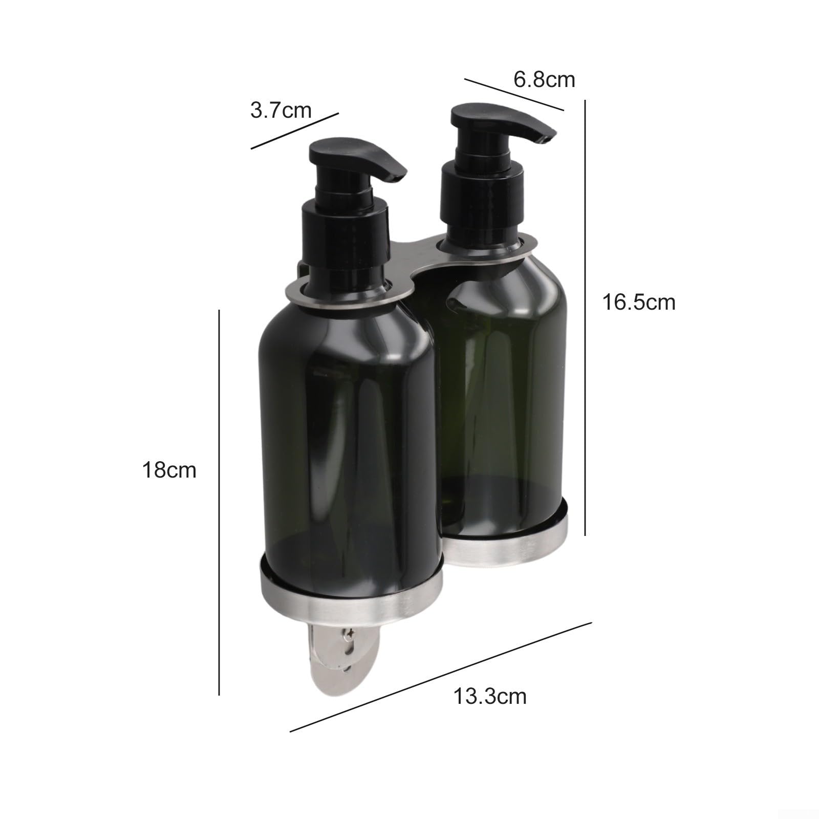 Dispensador de jabón de Pared – 300ml, Soporte de Acero Inoxidable