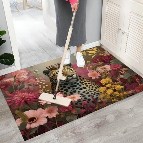 Tapis entree realisme naturel et finitions or rose durables