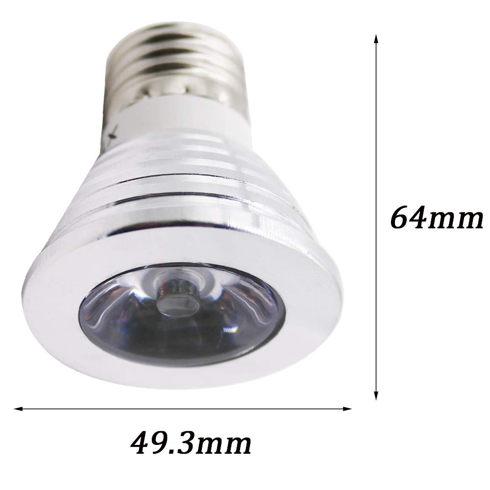 Lampadina LED E27 3W RGBW Con Telecomando – 12 Colori, Luce Calda (3000K) E Fredda (6000K), Dimmerabile, Pacco Da 2 Pezzi