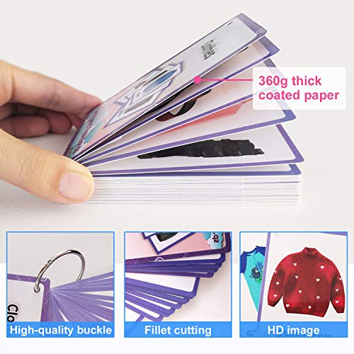 Richardy 34Pcs/Set Clothes Kids Gifts English Flash Cards Pocket Card Educational Learning Baby Toys For Children Pre-Kindergarten #TOP3