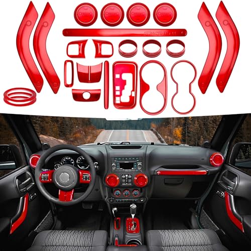 26PCS Full Set Interior Trim Kit Compatible With Jeep Wrangler JK...
