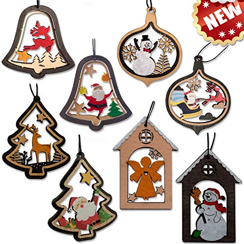 WEWITO Felt Christmas Ornaments 3.62 x 3.3 x 0.2 inches Christmas Tree Decoration