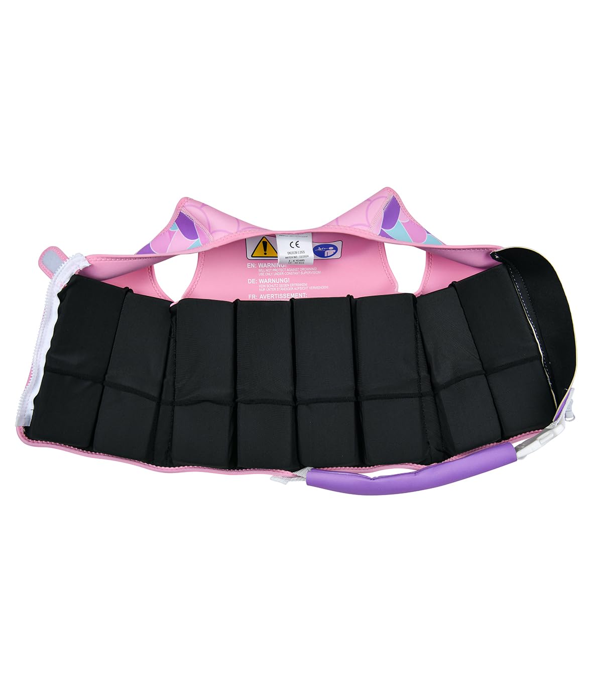 Giubbotto di nuoto per bambini e bambine, con cinghie di sicurezza regolabili, età 1-6