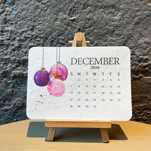 Eco-Friendly Plantable Love Seed Calendar 2026-12 Months, Plantable Seed Calendar