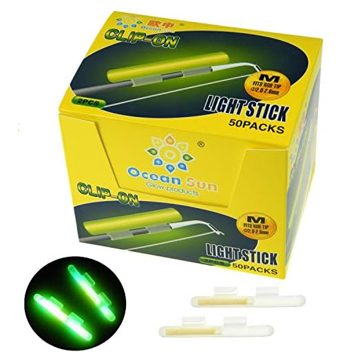 QualyQualy Clip On! Fishing Glow Sticks for Pole,Dry Type Green Fluorescent Tubes Luminous Wand Light Stick, Fishing Rod Tip Lights,M Glow Sticks for Night Fishing 100 Pieces/Box