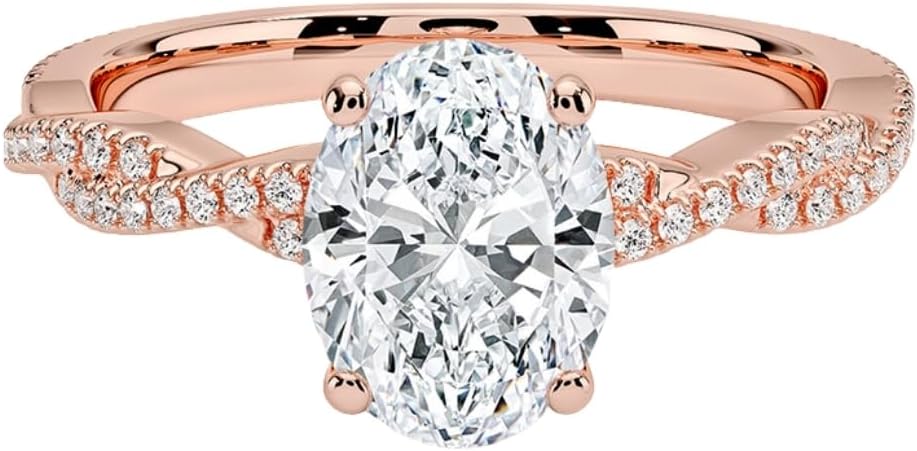 1-3 CT Moissanite Engagement Ring Colorless VVS1 10K 14K 18K Solid Gold & 925 Sterling Silver Twisted Vine Solitaire Moissanite Ring Christmas Gift For Women