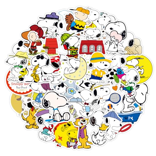 sanyuexiaozai スヌーピーステッカーセット 100枚 5-7cm スヌーピー防水ステッカー シールパック ブランドステッカースーツケース 車 バイク ヘルメット スケボー ギターなどに適用E-092