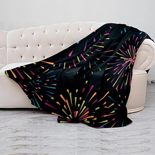 Couverture douce en microfibre grand format motif feu d'artifice